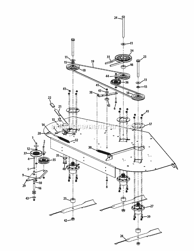Spindle Assembly 72-Inch Diagram and Parts List for S7237-KW 53DI8DU8050 Cub Cadet Sprayer
